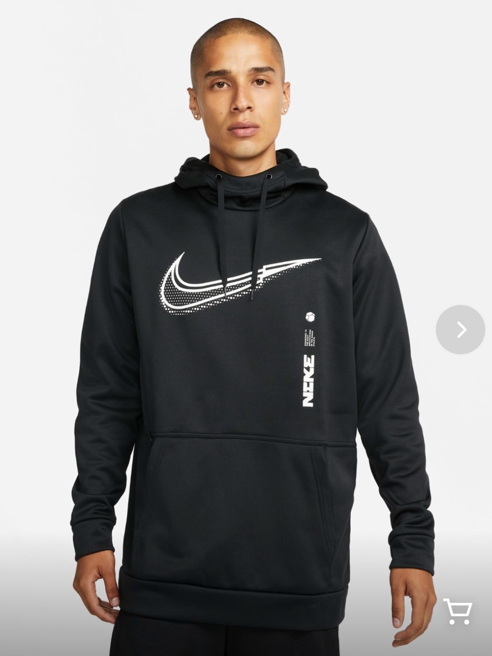 Nike Black Kids' Hooded Pullover with White Swoosh